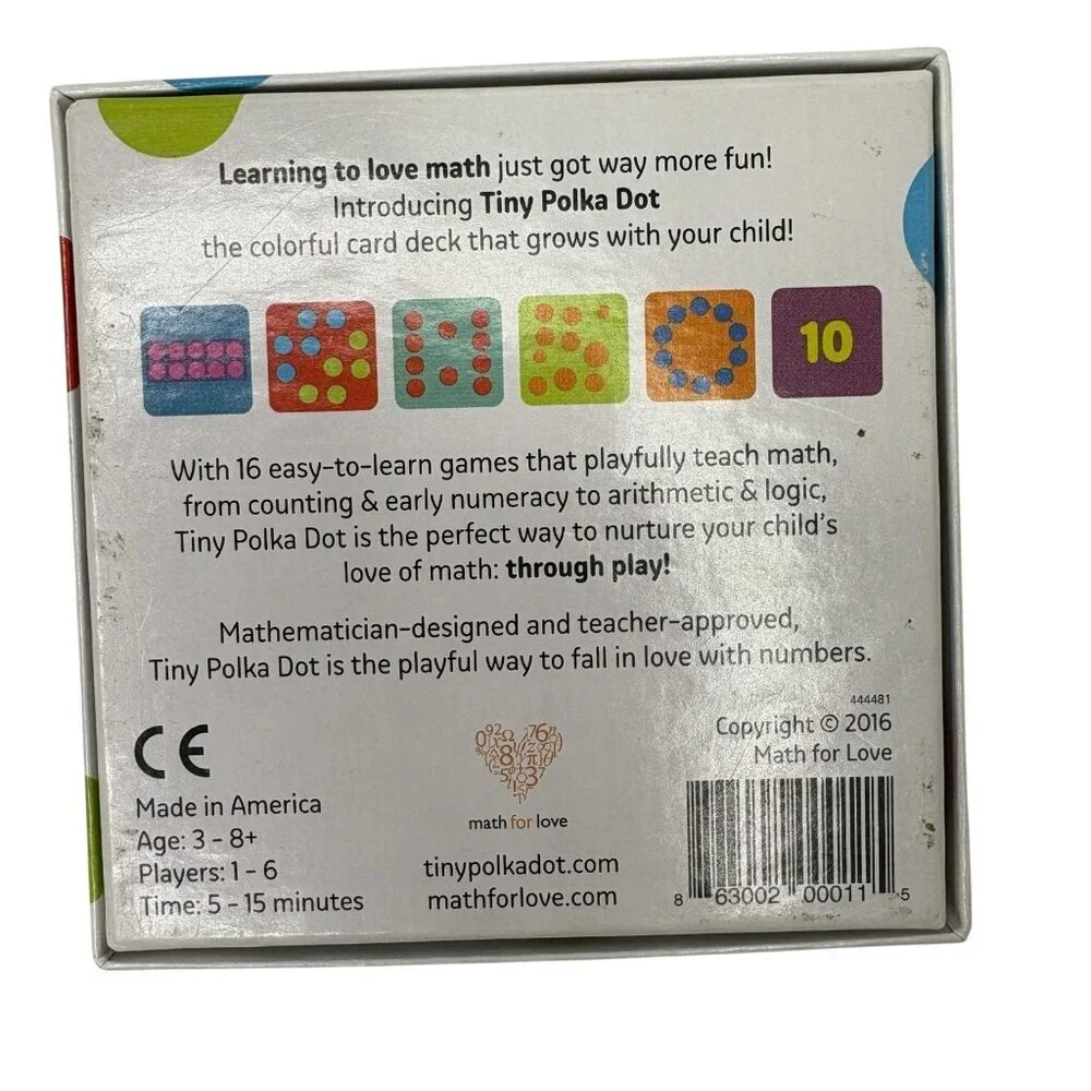 Tiny Polka Dot Math Literacy Game Math for Love Complete Ages 3-8 Homeschool